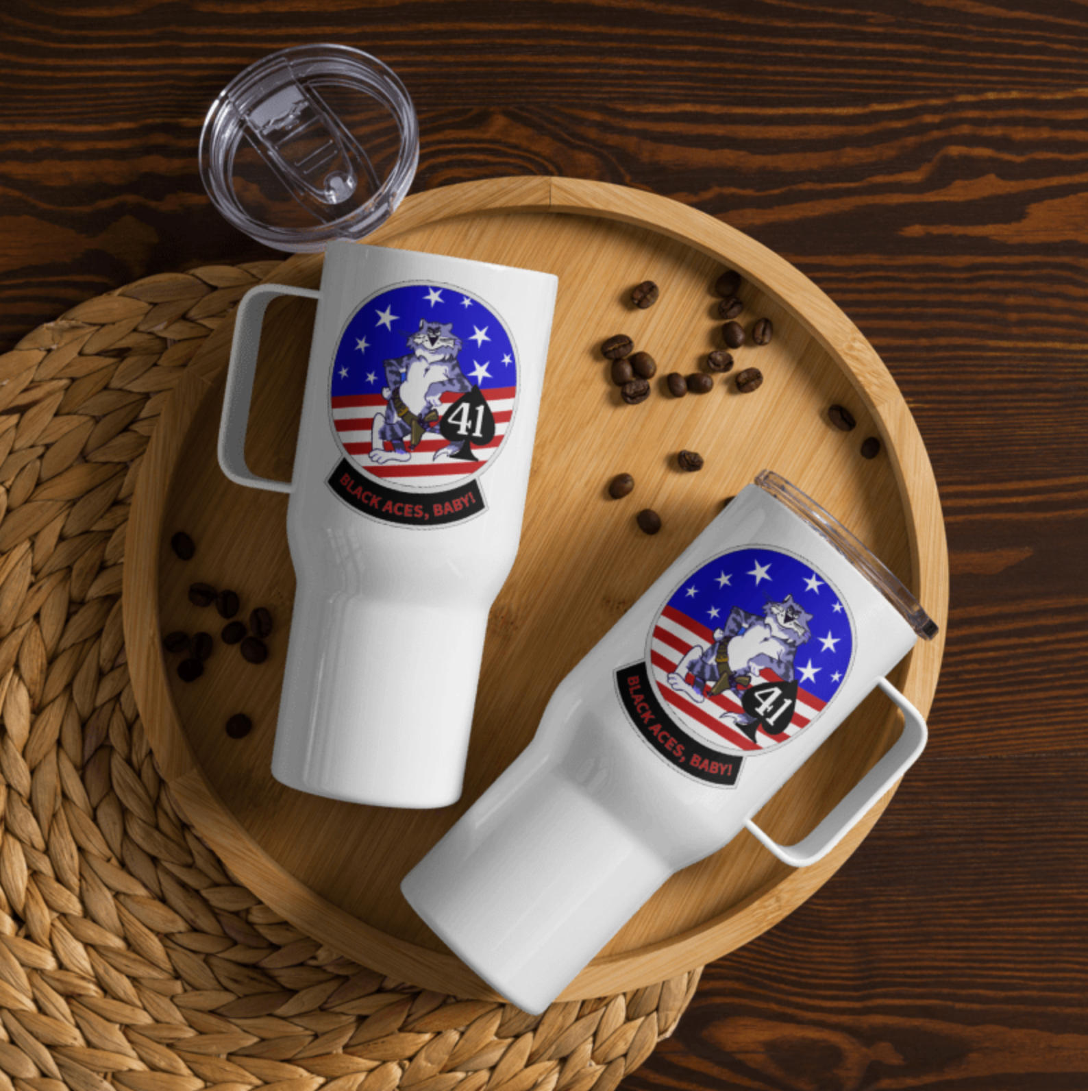Black Aces, Baby - Tomcat Travel mug with a handle – Top Gun Fans