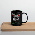 Talk To Me Goose Christmas Black Glossy Mug