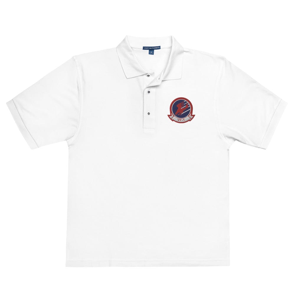 Top Gun Fans Shirts & Tops VF-1 Insignia Embroidered Men's Premium Polo Shirt